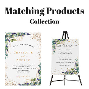 Eucalyptus greenery QR OSA luxury bröllop Inbjudningar