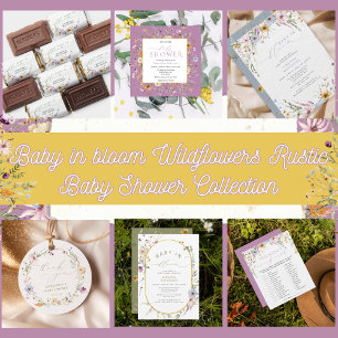 Akvarell Vilda Blommor Baby Shower Tacksamhet Gåvor Etiketter