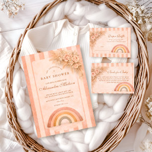 Varm Desert Boho Regnbåge Bebis Shower Inbjudningar