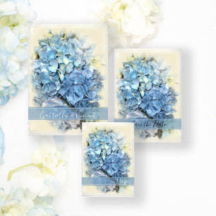 Blå Hydrangea Flower Bröllop OSA Kort