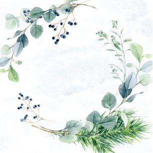 Dusty Blue Eucalyptus Bridesmaids Luncheon Inbjudn