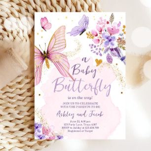 Butterfly Diaper Raffle Biljett Baby Shower Blommi Tilläggskort