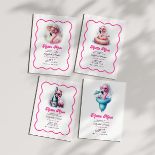 Het rosa flamingodrink cocktail strand möhippa inbjudningar