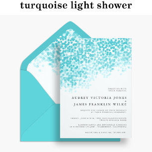 Turquise Light Shower   Bröllopsinbjudningar Inbjudningar