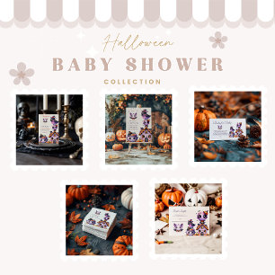 Pastell Halloween Little Boo Babyfirande Inbjudningar