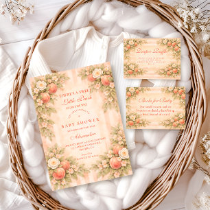 Persikoblomstrande Trädgårds Baby Shower Inbjudningar