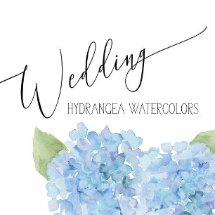 Inbjudan till fotobröllop - Blue Hydrangeas