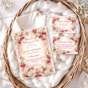 Körsbärsblomstrande Trädgårds Baby Shower Inbjudningar