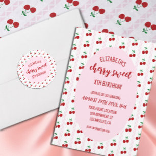 Cherry Sweet Födelsedag Runt Klistermärke