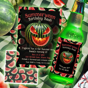 Summerween-fest Watermelon Jack o Lantern Kuslig Ölflaska Etikett