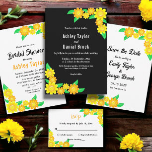 Elegant Rustic Solros Sommar Blommigt Bröllop OSA Kort