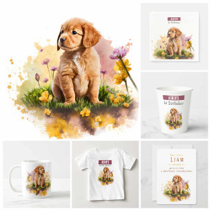 Vår Vibes Puppy - 1:a födelsedag T-shirt