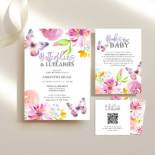 Butterflies och Lullabies Baby Shower Watercolor Pappersservett