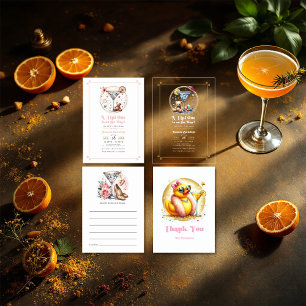 Chic Martini Cocktail Baby Shower Rådkort