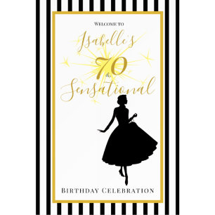 70-årsfirande RSVP-kort Svart & Guld Fest OSA Kort