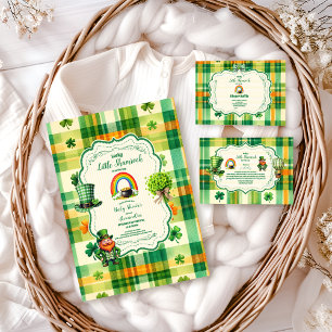 Rainbow Lucky Little Shamrock Baby Shower Inbjudningar