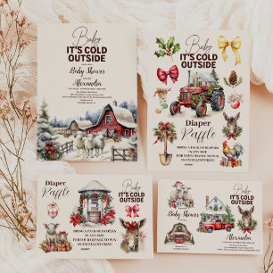 Vinter Boskap jul Baby Diapper Raffle Tilläggskort