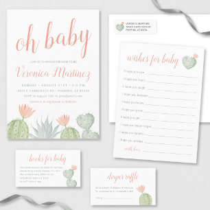 Cactus Bokar för Baby-kort, Desert Baby-hölje Tilläggskort