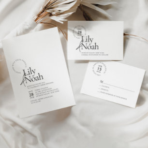 Minimalistiskt svart och vitt Bröllop Tack Presentaskar