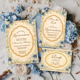 Vintage Navy Coastal Quinceañera OSA Kort