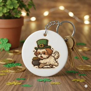 Shih Tzu Skattförvarare St.Patricks Day Nyckelring