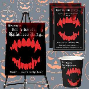 Vampyrer Biter Halloweenfest Inbjudningar