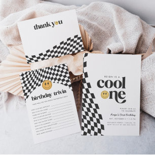 Coola En pojkes första födelsedag kontrollerad ret Tack Kort