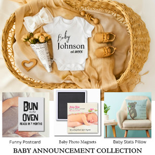 Anpassningsbar Baby Photo Birth Announcement Magne Magnet