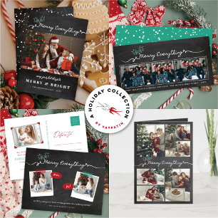 Minnry Allting Chalkboard Mistletoes jul Helg Vykort