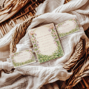 Vintage Iris Och Blåklocka Trädgård Bröllopsdusch Pappersservett