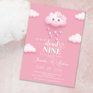 På inbjudan till Nine Modern Rosa Baby Shower på m