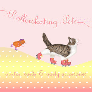 Rostning av kattpärlhöns gris party inbjudan (lite