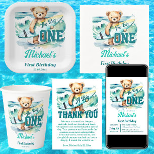 Den stora surfplattan i födelsedagsfesten har tedd tack kort