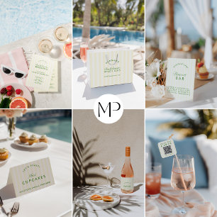 Retro Modern Grönt & Gult Bridesmaid Frieri Inbjudningar