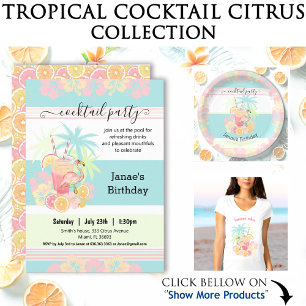 Cocktail Citrus Summer Bassäng Party Beach Tropica Pappersservett