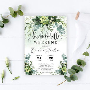 Boho grey Succuly blommigt foliage vow förnyelse Inbjudningar
