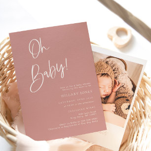 Dusty Rosa/ Ro Bohemian Baby Shower-inbjudan Inbjudningar