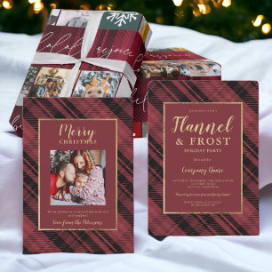 Jul snö 8-foton i rutnätet för samlingskärl röd pl presentpapper