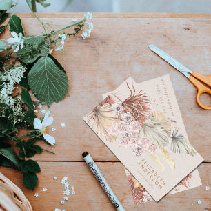 Pampas Florist Grass Blommigt Tropical Jungle Visitkort