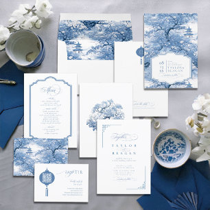 Porcelain-Inspired Chinoiserie Bröllop ID1094 Spara Datumet