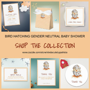 Chick Bird Neutral Bring a Book Baby Shower Tilläggskort