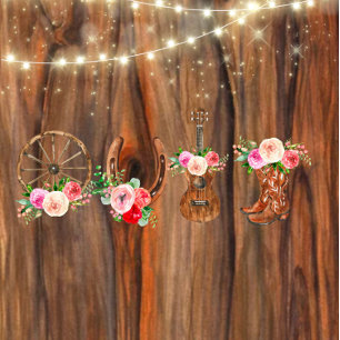 Barn Wood Sting of Ljus Par Shower Inbjudningar