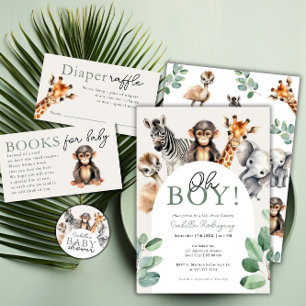 Jungle Safari Animals Baby Shower Tack för ditt ko Inbjudningar