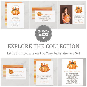 Budget Little pumpkin-inbjudan till babydusch