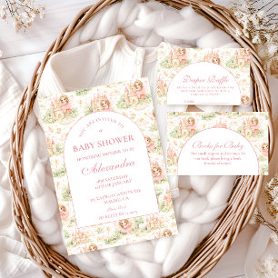Rosa Älvträdgårds-Babyshower Doppningslotteri Tilläggskort