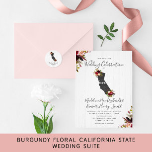 California State Rustic Magnetic Bröllop bjudatio Magnetisk Inbjudningskort