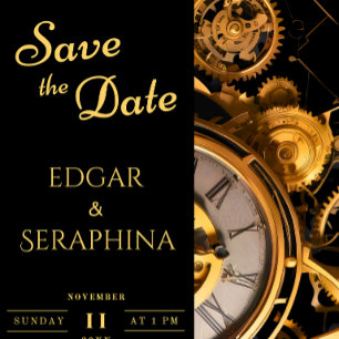 Steampunk Vintage Cogs Spara datuminbjudan Vykort