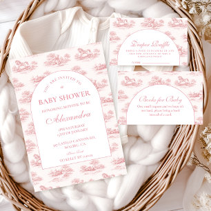 Vintage Rosa Toalett Baby Shower Pappersservett