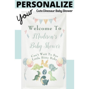Cute Dinosaur Watercolor Baby Shower Inbjudningar