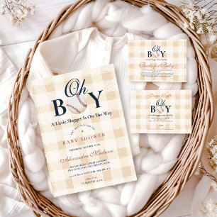 Vintage Baseball Boys Baby Shower Diapper Raffle Tilläggskort